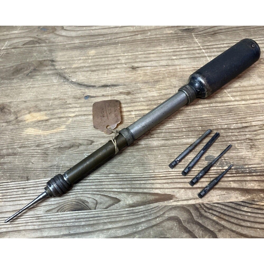 Antique Yankee No. 41 Push Drill With 5 Drill Bits Included Early 1900s USA
